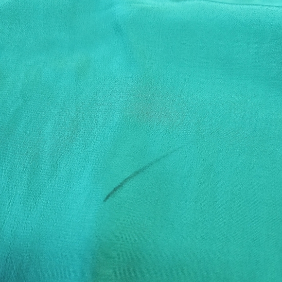 De La Vali Presley Green Drop Waist Long Gown Leg Slit Size 8 - Picture 8 of 10